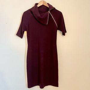 Adjustable Turtleneck Sweater Dress